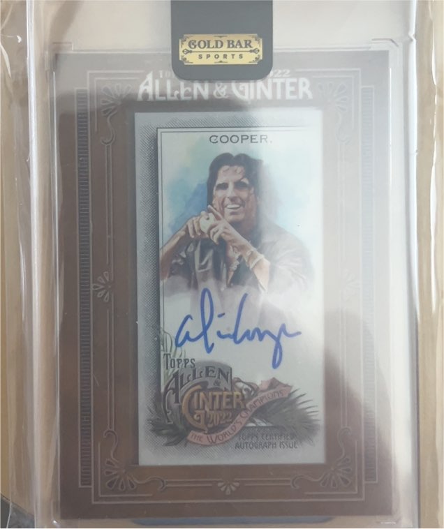 2022 Topps Allen & Ginter Mini Framed Autograph #MA-AC Alice Cooper — front