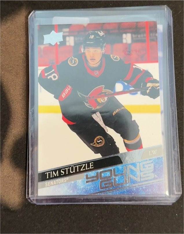 2020-21 Upper Deck #482 Tim Stutzle Young Guns Rookie RC — front