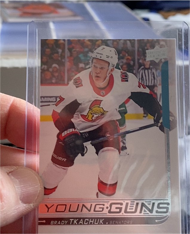 2018-19 Upper Deck #499 Brady Tkachuk Young Guns Rookie Card — front