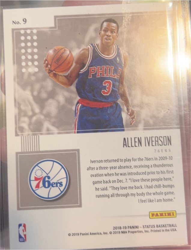 2018-19 Panini Status Basketball #9 Allen Iverson — front