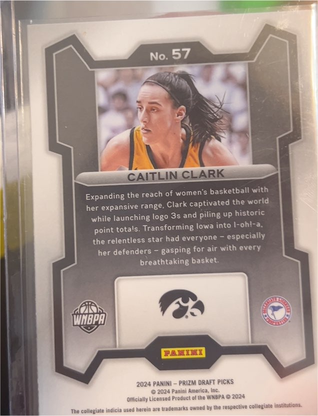 2024 Panini Prizm Draft Picks #57 Caitlin Clark Rookie Card — front