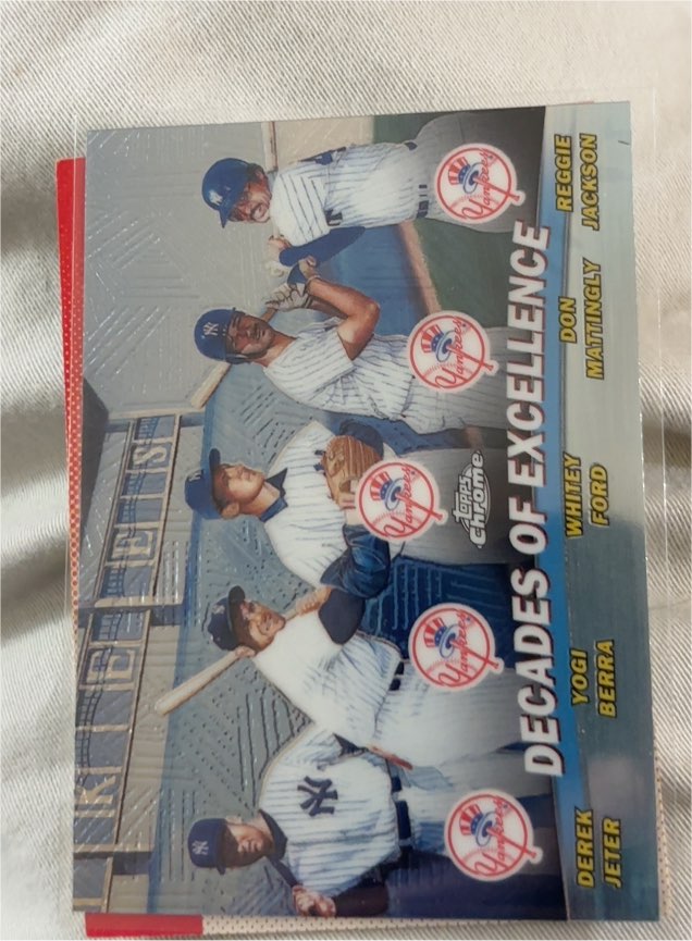 2001 Topps Chrome #TC1 Decades of Excellence Derek Jeter Berra Ford Mattingly Jackson — front