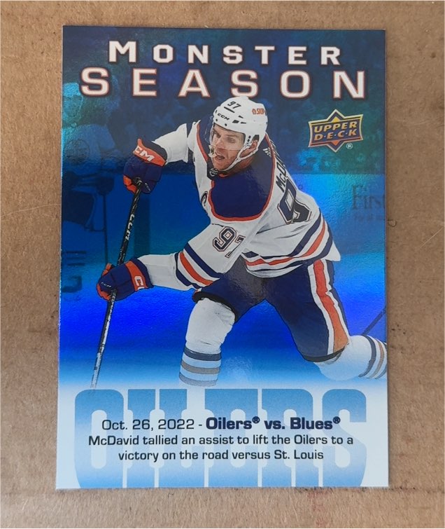 2023-24 Upper Deck Series 2 #MS-7 Connor McDavid Monster Season — front