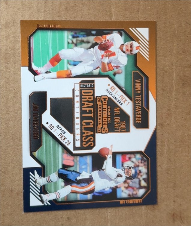 2024 Panini Contenders #9 Historic Draft Class Vinny Testaverde / Jim Harbaugh — front