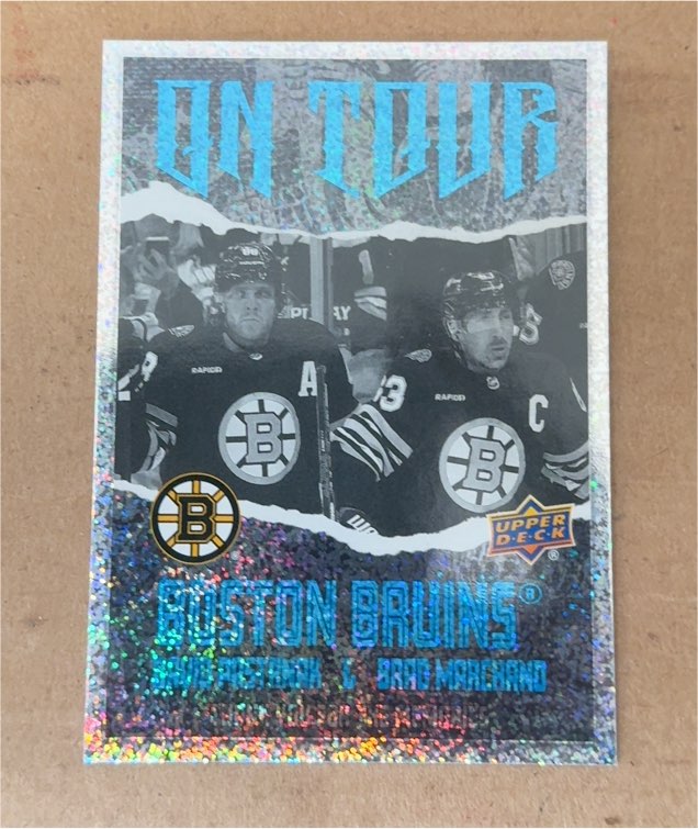 2024-25 Upper Deck Series 2 On Tour #OT-7 David Pastrnak / Brad Marchand — front