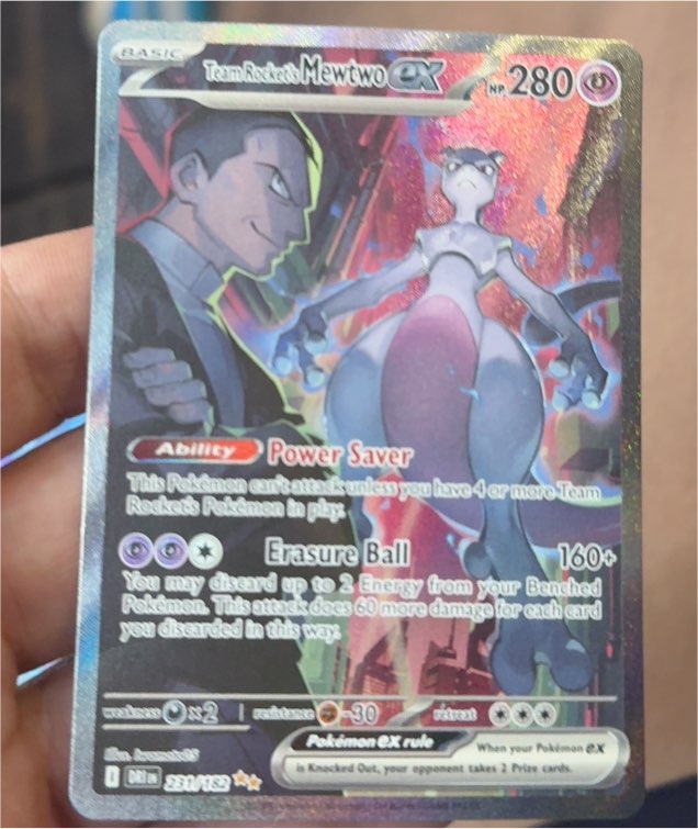 2025 Pokémon TCG Team Rocket's Mewtwo ex #231/182 — front