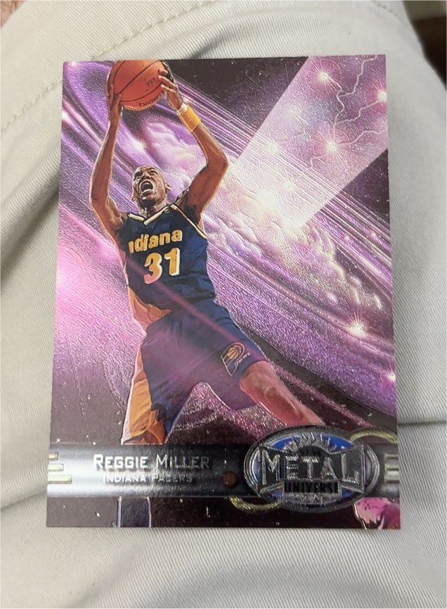 1997-98 Skybox Metal Universe #98 Reggie Miller — front