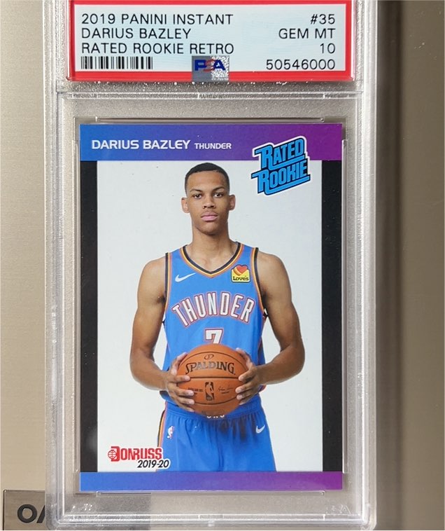 2019 Panini Instant #35 Darius Bazley Rated Rookie Retro — front