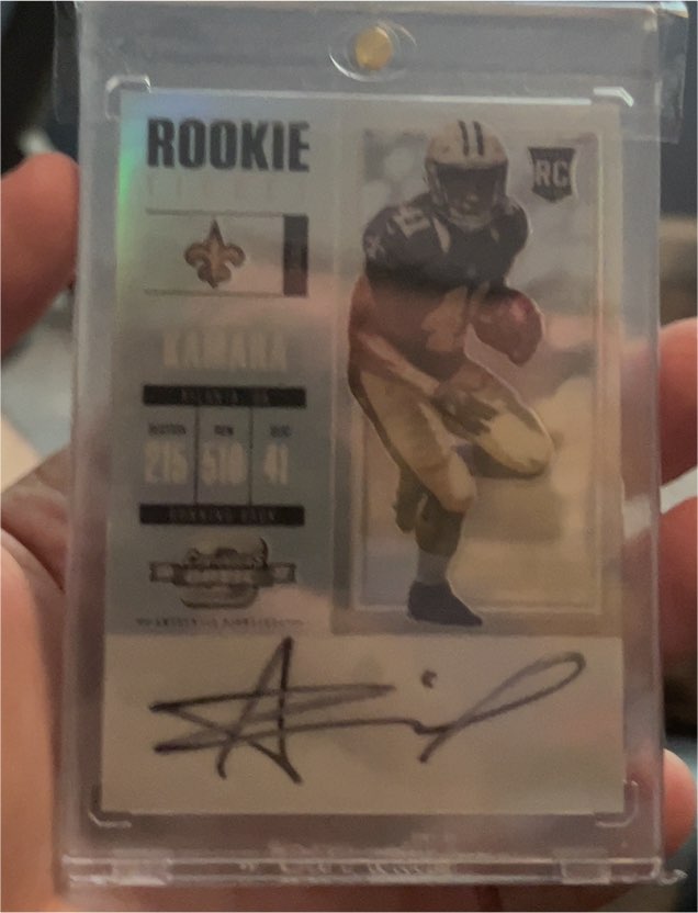 2017 Panini Contenders Optic Alvin Kamara Rookie Ticket Auto — front