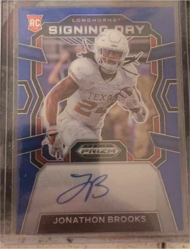 2024 Panini Prizm Draft Picks Jonathon Brooks Signing Day Ice Auto — front