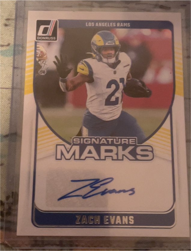 2024 Panini Donruss Signature Marks #SMA-ZEV Zach Evans — front