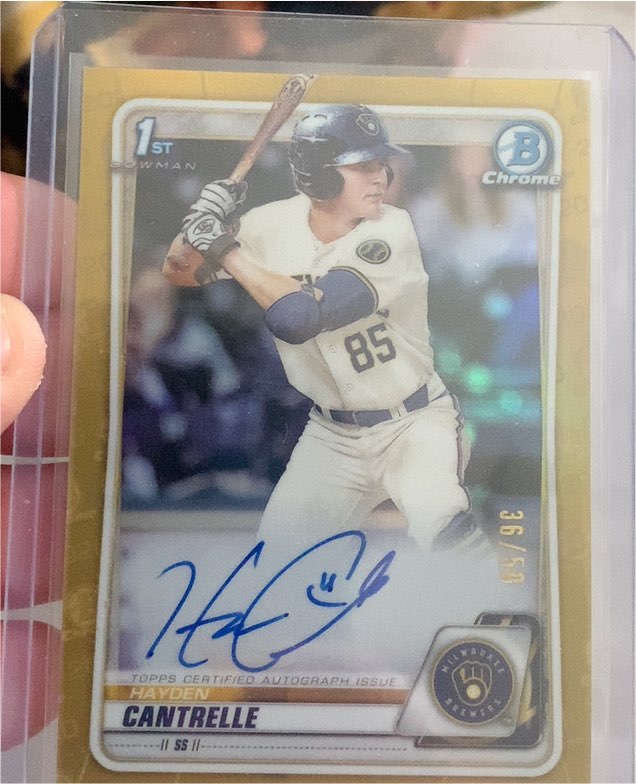 2020 Bowman Chrome Draft #BD-71 Hayden Cantrelle — front