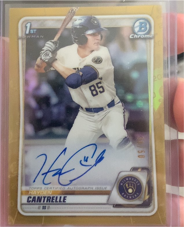 2020 Bowman Chrome Draft #BD-173 Hayden Cantrelle — front