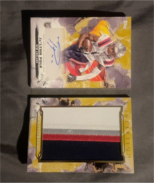 2024 Topps Inception Ja'Lynn Polk Rookie Booklet Auto Gold /10 — front