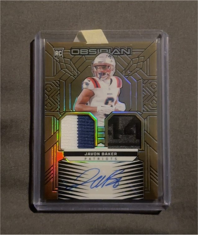 2024 Panini Obsidian #14 Javon Baker Rookie Patch Autograph — front