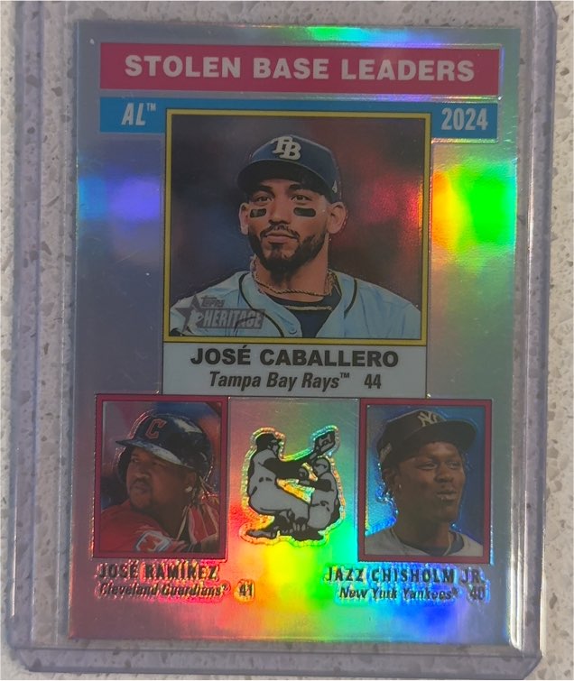 2025 Topps Heritage #198 AL Stolen Base Leaders José Caballero — front