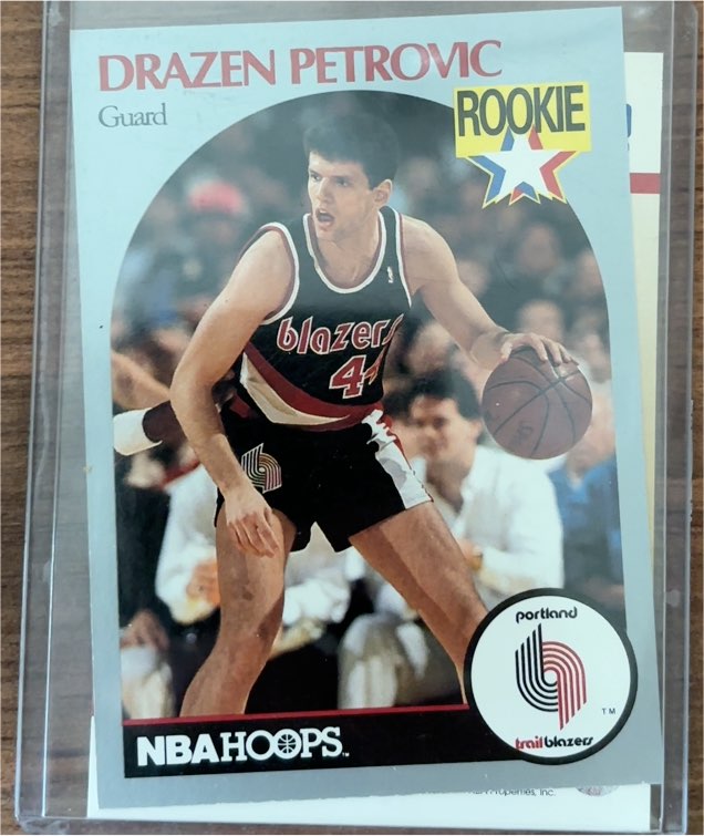 1990 NBA Hoops #248 Drazen Petrovic Rookie — front