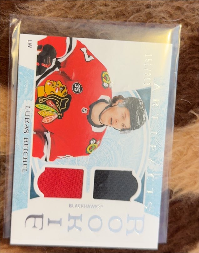 2022-23 Artifacts Hockey Lukas Reichel 183 Rookie Dual Patch Horizontal /399 — front