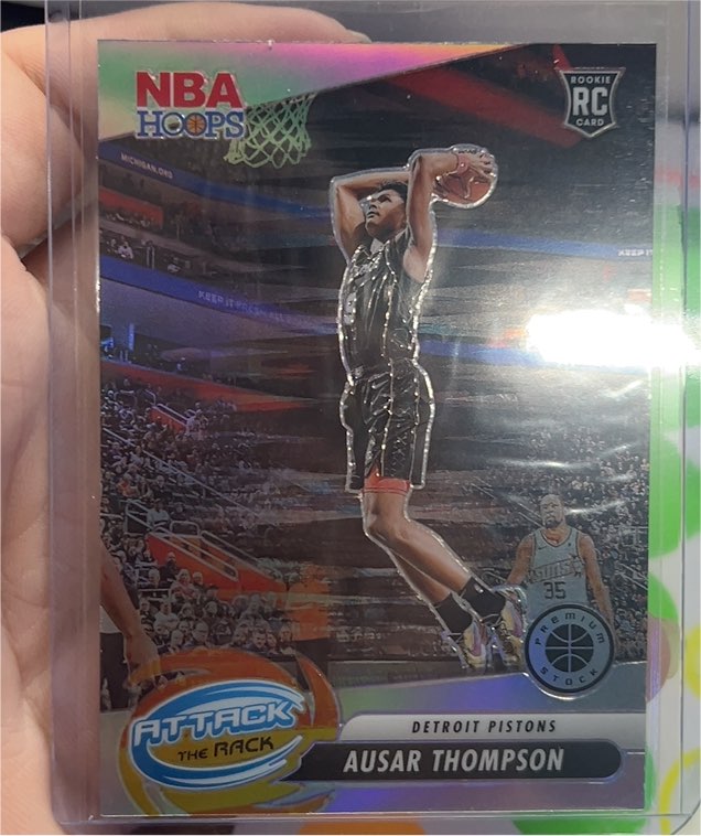 2023-24 Panini NBA Hoops Premium Stock #5 Ausar Thompson Attack The Rack — front