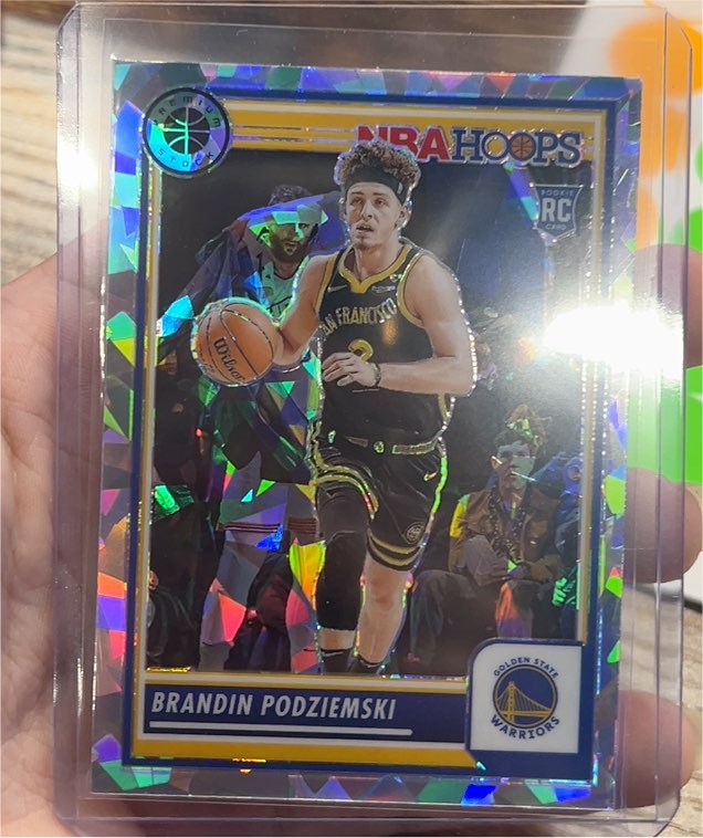 2023-24 Panini NBA Hoops Premium Stock #15 Brandin Podziemski Rookie Card — front