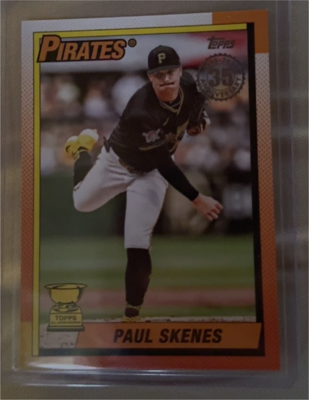 2025 Topps Series 1 #T90-63 Paul Skenes 35th Anniversary 1990 Topps Pirates — front