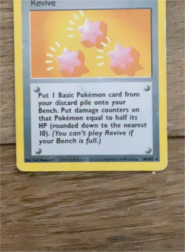 1999 Pokémon Base Set #89 Revive — front