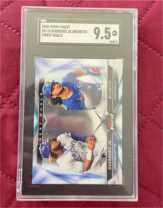 2020 Topps Finest #FD-18 Vladimir Guerrero Jr./Bo Bichette Finest Duals — front