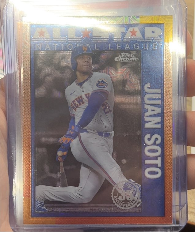 2025 Topps Series 2 Silver Pack 1990 Chrome Mojo All-Star #90ASC-23 Juan Soto — front