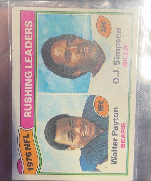 1977 Topps #3 Walter Payton, O.J. Simpson — front