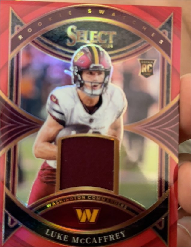 2024 Panini Select Rookie Swatches #RS-LMC Luke McCaffrey — front