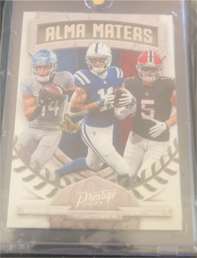 2024 Panini Prestige #13 Alma Maters Anthony Richardson, Kyle Pitts, C.J. Gardner-Johnson — front