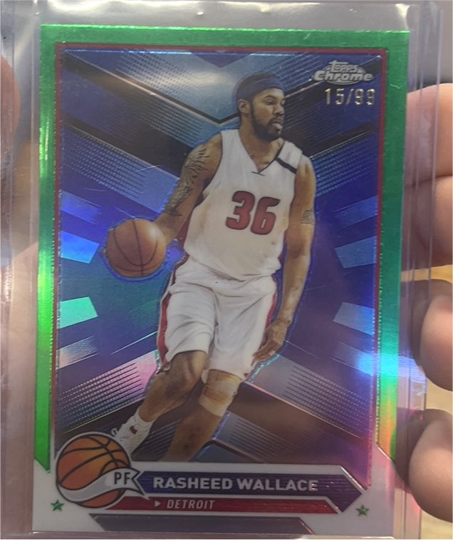 2023-24 Topps Chrome #19 Rasheed Wallace Detroit Pistons — front