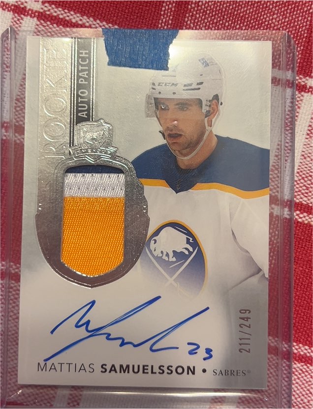 2021-22 Upper Deck The Cup Rookie Patch Auto #211/249 Mattias Samuelsson — front