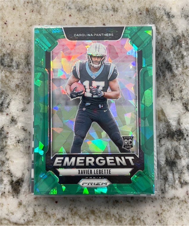 2024 Panini Prizm #15 Xavier Legette Emergent Green Ice Prizm — front