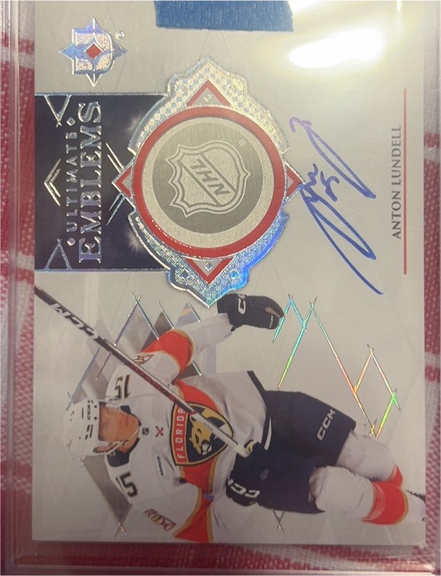 2023-24 Upper Deck Ultimate Emblems #UE-AL Anton Lundell — front