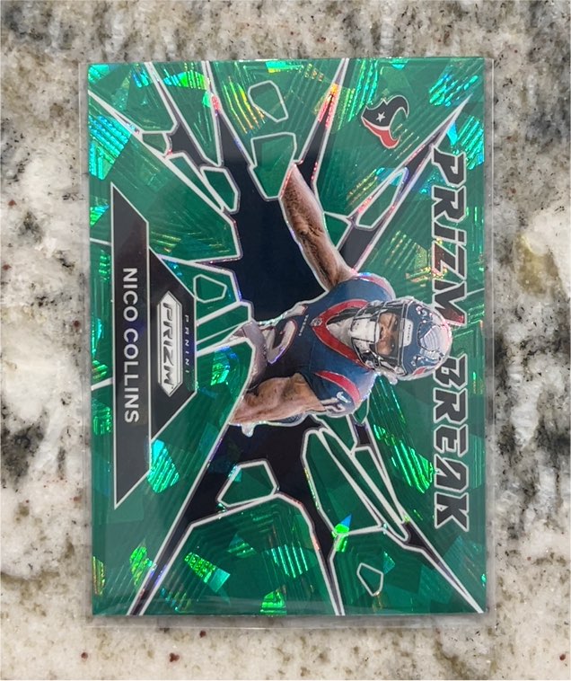 2024 Panini Prizm #3 Nico Collins Prizm Break Green Prizm — front