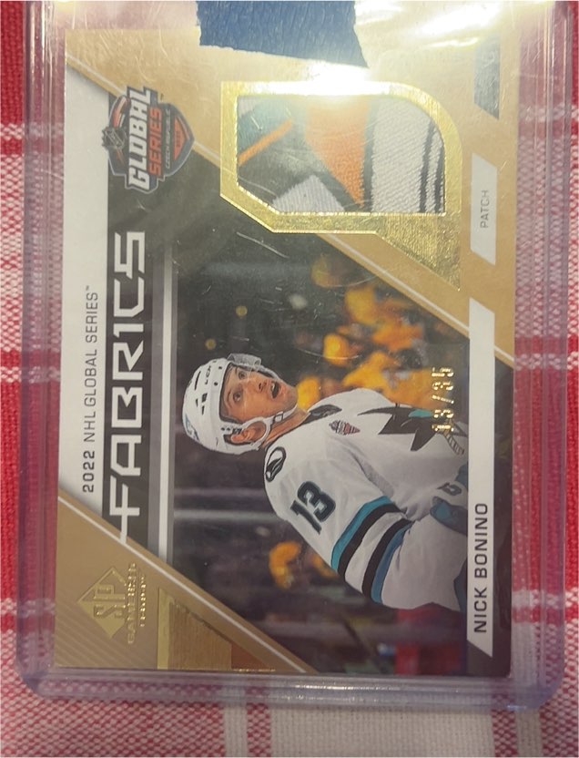 2022 Upper Deck Global Series Fabrics #FAB-NB Nick Bonino — front