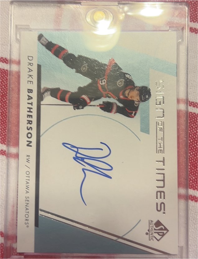 2022-23 Upper Deck SP Authentic Sign of the Times #SOTT-DB Drake Batherson — front