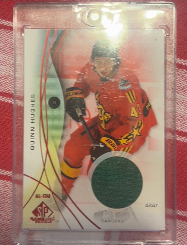 2024-25 Upper Deck SP Game Used All-Stars Quinn Hughes #121 Red Jersey — front