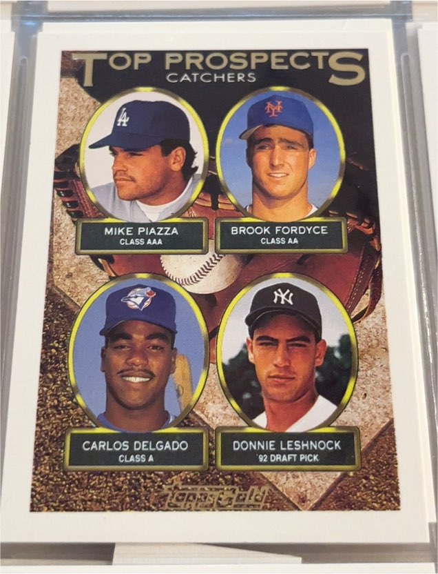 1993 Topps #701 Mike Piazza / Fordyce / Carlos Delgado / Leshnock — front