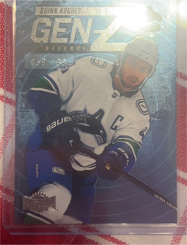 2024 SkyBox Metal Universe Quinn Hughes Gen Z #GZ-17 Vancouver Canucks — front