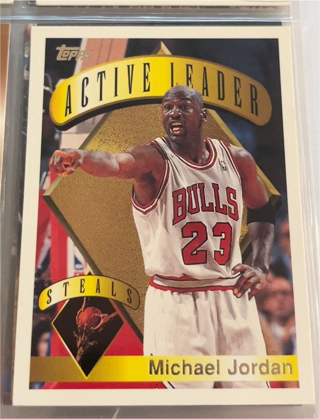 1995 Topps #4 Michael Jordan Active Leader Steals — front