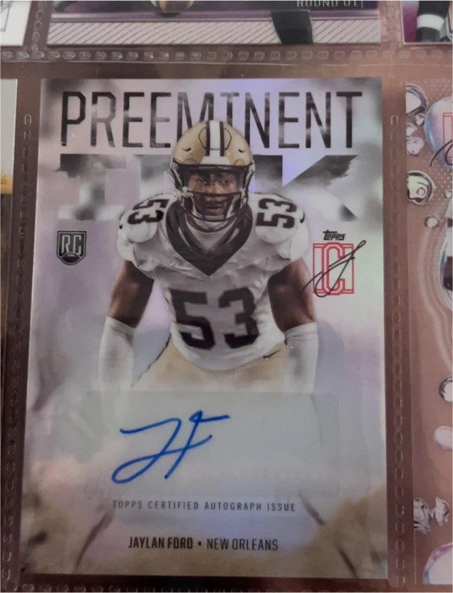 2024 Topps Signature Class Preeminent Ink #PI-JF Jaylan Ford — front