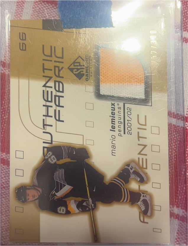 2001-02 Upper Deck SP Game Used Authentic Fabric #AF-ML Mario Lemieux — front