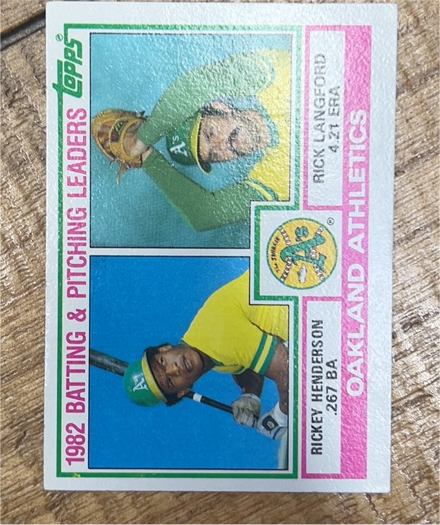 1983 Topps #531 Rickey Henderson/Rick Langford — front