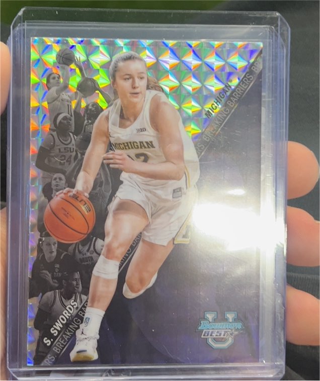 2024-25 Bowman Best U #BB-10 Syla Swords Breaking Barriers Shimmer Michigan — front