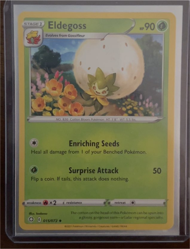 2021 Pokémon TCG Shining Fates #015 Eldegoss — front