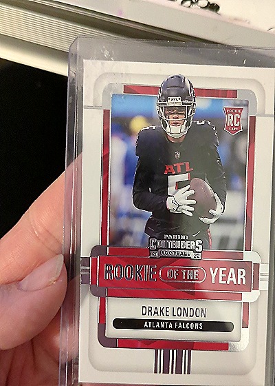 2022 Panini Contenders Rookie of the Year #ROY-DLO Drake London — front