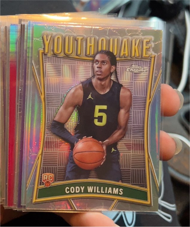 2024-25 Topps Chrome #YQ-8 Cody Williams YouthQuake RC Utah Jazz — front
