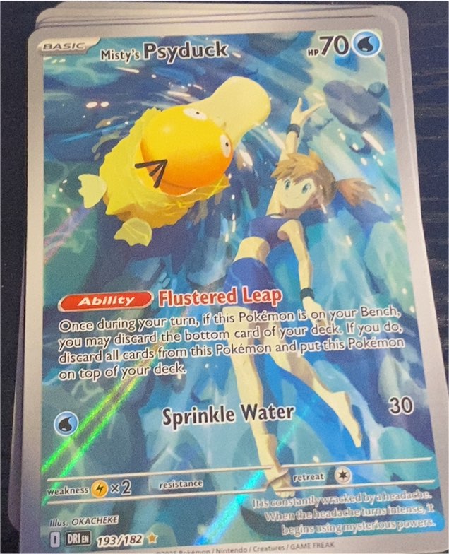 2023 Pokémon Scarlet & Violet Destined Rivals #193 Misty's Psyduck Illustration Rare — front